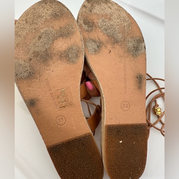 Ancient Greek Sandals With Ilias Lalaounis Alcyone Tan Leather Sandals size 37 - Picture 5 of 5